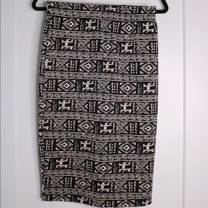 Print midi pencil skirt
